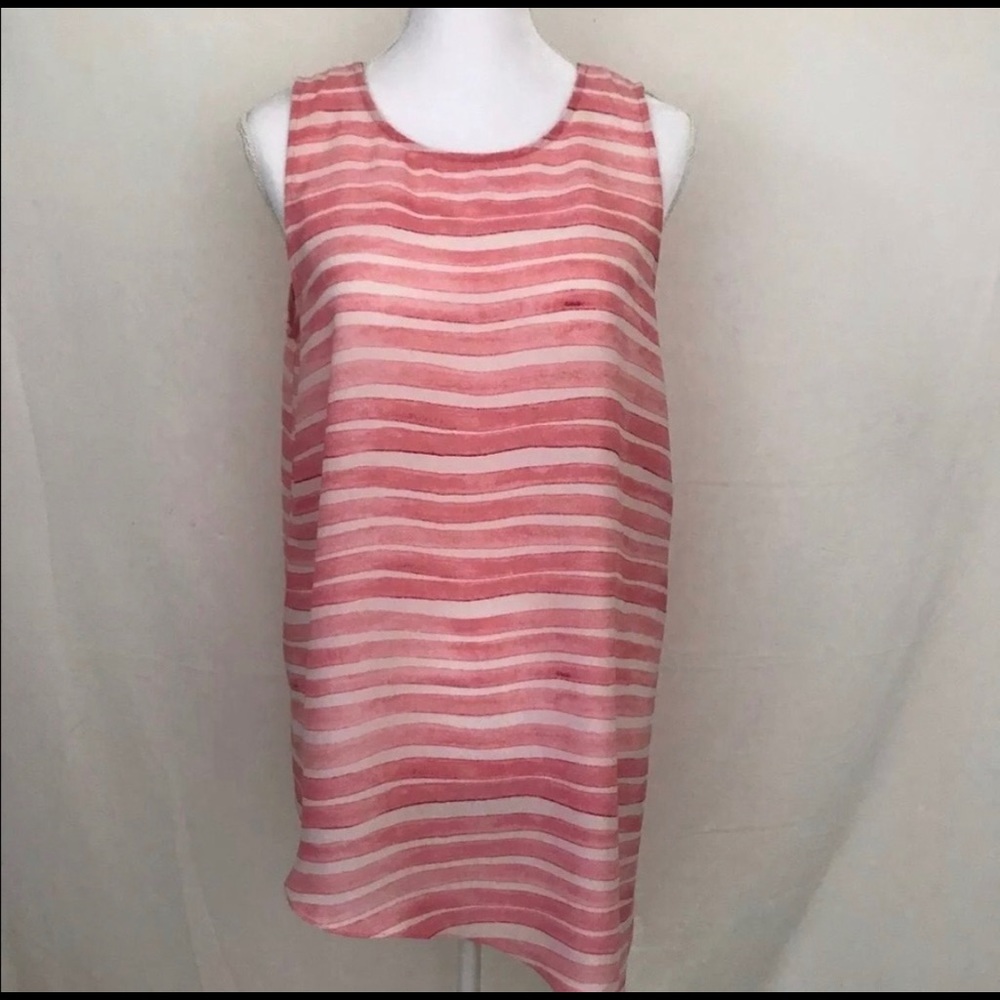 Asymmetrical Pink Strips Tank Top - NWT
